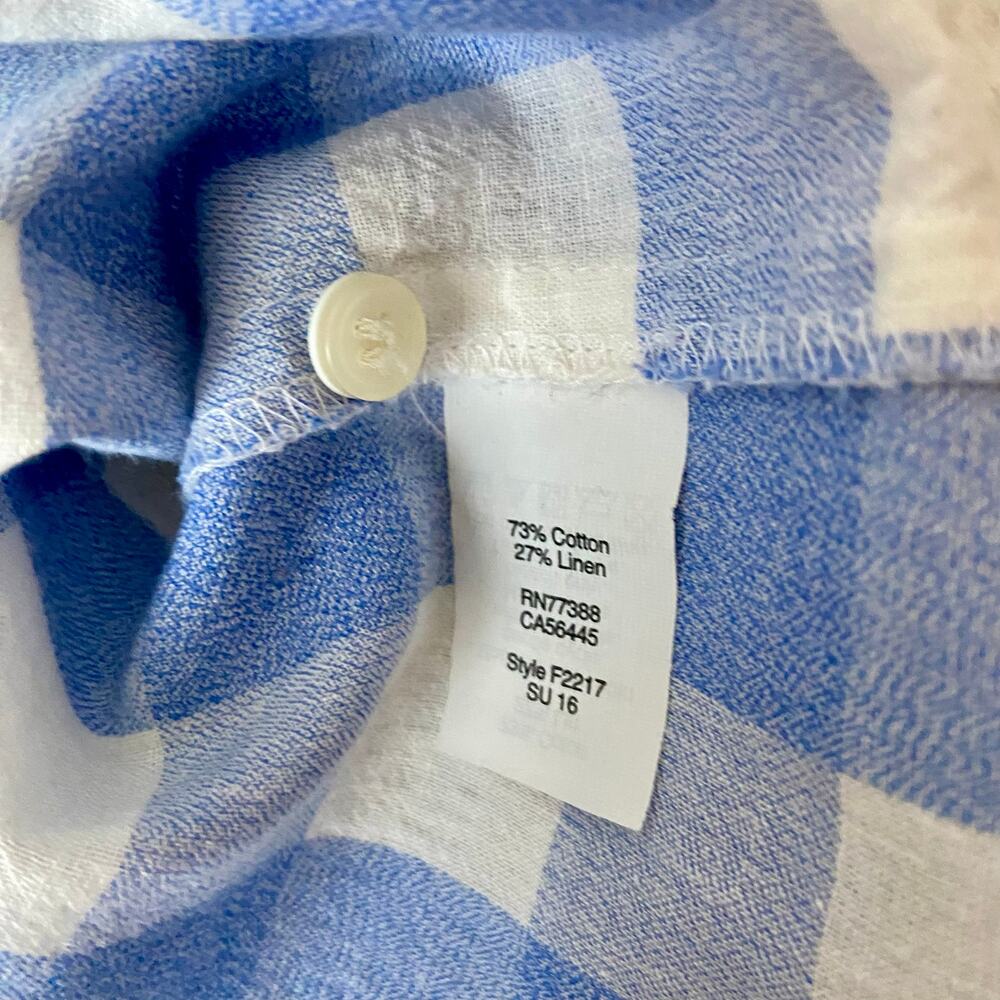 J. Crew Cotton/Linen Gingham Tank Top - Picture 4 of 6